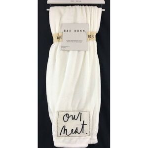 Rae Dunn OUR NEST Cozy Plush Throw Blanket 50" x 60" Soft Farmhouse Style NWT